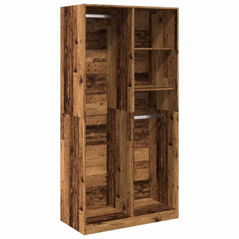 Armario de madera vidaXL en color marrón con acabado envejecido, An: 100 cm, P: 50 cm, Al: 200 cm