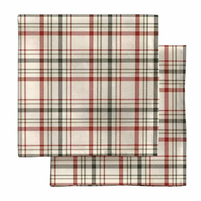 Pack de 2 servilletas de algodón con diseño de cuadros multicolor de Muare Home, An/An: 43 x 43 cm