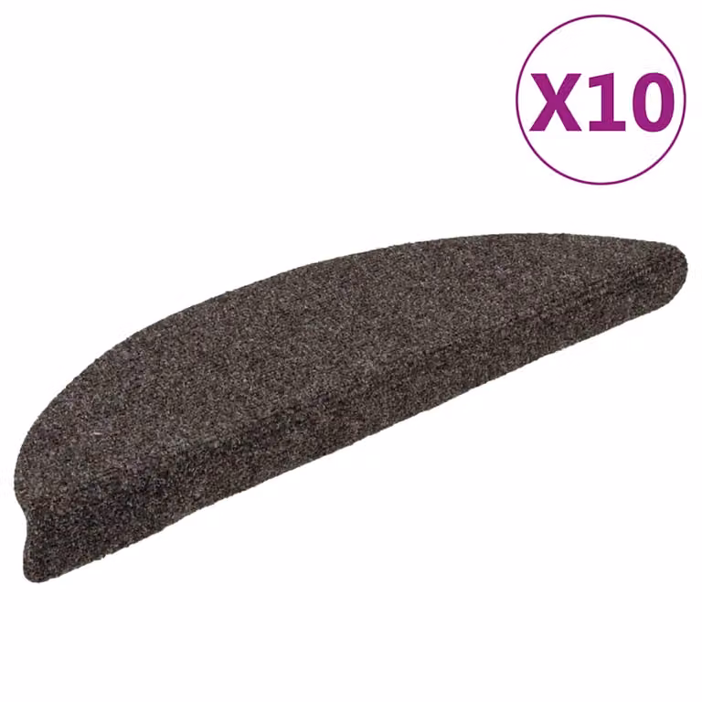 Pack de 10 felpudos autoadhesivos para escalera vidaXL, color antracita, An/P/Al: 56 x 17 x 3 cm