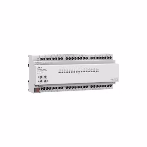 Interruptor rotatorio KNX Secure Gira para 24 salidas y actuador de persianas o toldos de 12 canales, 16 A, color blanco, montaje en carril DIN