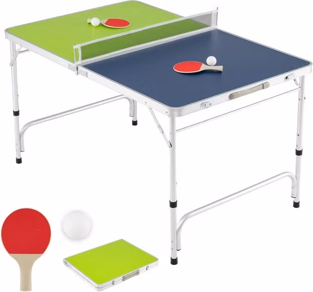 Mesa de ping pong portátil NORTHIX azul con altura ajustable y superficie plegable de MDF An/P/Al: 120 x 76 x 76 cm