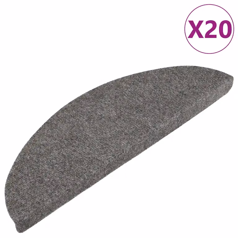 Pack de 20 alfombrillas autoadhesivas para escalera vidaXL, antideslizantes y absorbentes de sonido, color gris, An/P/Al: 56 x 17 x 3 cm