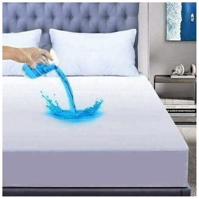 Protector de colchón ODIPIE de bambú impermeable, suave e hipoalergénico, antiácaros y antibacteriano, color blanco, An/P/Al: 180 x 200 x 30 cm