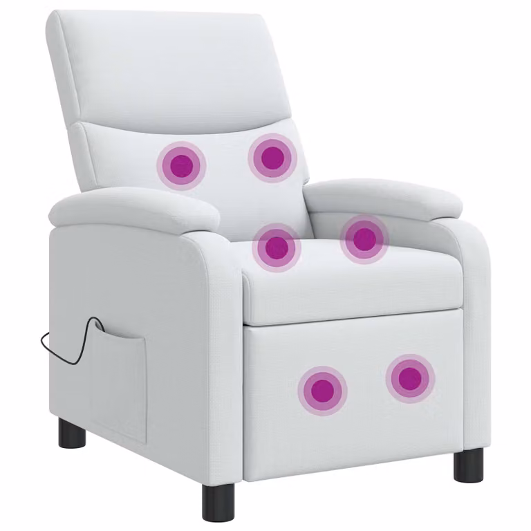 Silla de masajes reclinable vidaXL en color blanco y tela para adultos