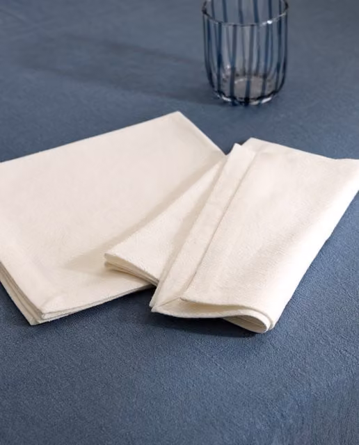 Set de 2 servilletas de algodón lavado El Corte Inglés en color blanco