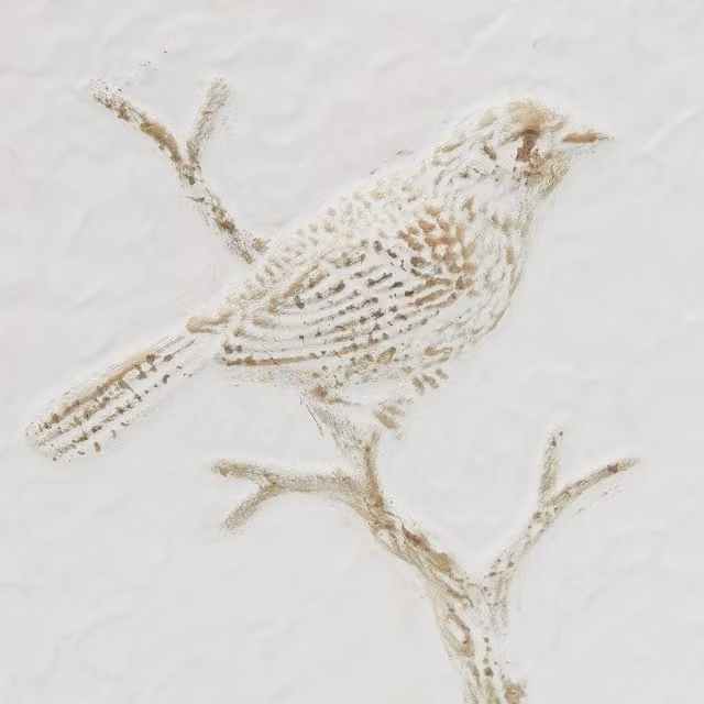 Decoración mural de metal Varo Pájaro de Atmosphera en color blanco, An/An/Al: 26 x 26 x 1 cm