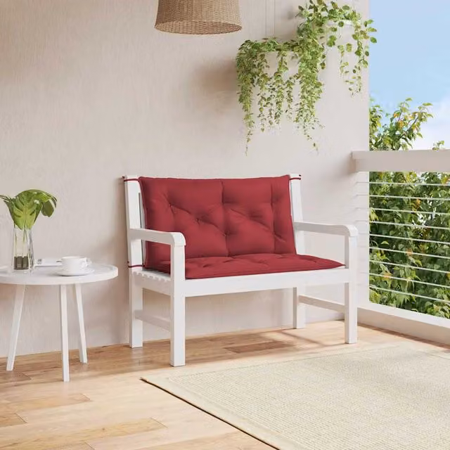 Cojín de banco de jardín vidaXL en color rojo, impermeable y transpirable, An/P/Al: 100 x 50 x 7 cm