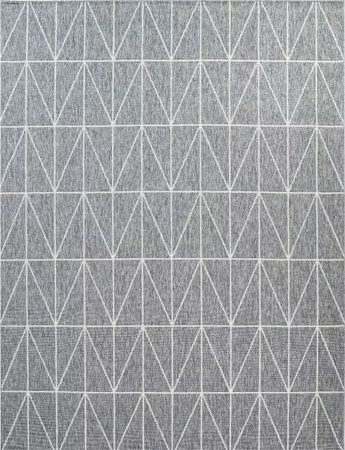 Alfombra Bruna para interior y exterior, diseño geométrico escandinavo, color gris, An/P: 80 x 150 cm