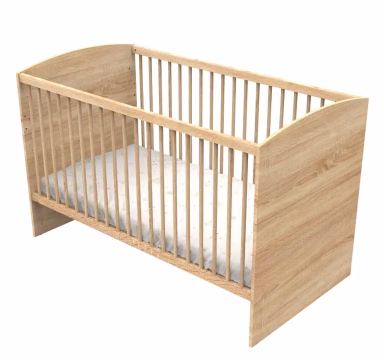 Cuna Little Big Bed Sauthon en madera de roble y haya color marrón An/P/Al: 140 x 70 x 76 cm
