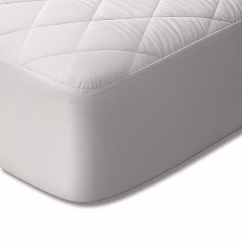 Protector de colchón Descansín impermeable y transpirable, antiácaros y antibacteriano, color blanco, An/P/Al: 105 x 190 cm, Altura máxima: 30 cm