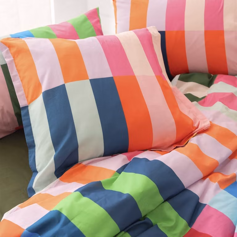 Funda de almohada Happyfriday de algodón multicolor estilo retro An/P: 60 x 70 cm