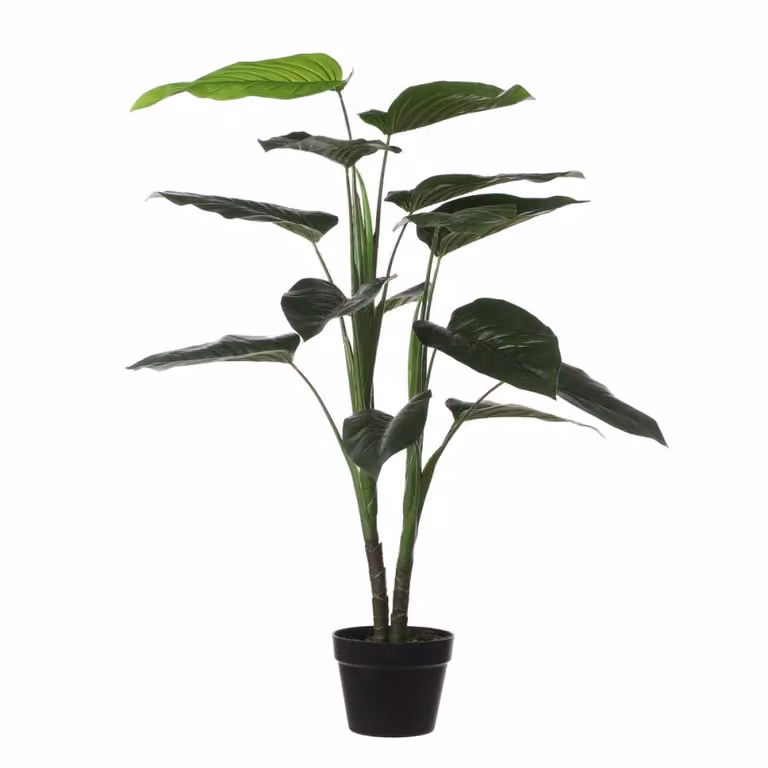 Planta artificial Philodendron verde de Mica Decorations con maceta, Al: 100 cm, An: 70 cm, P: 70 cm