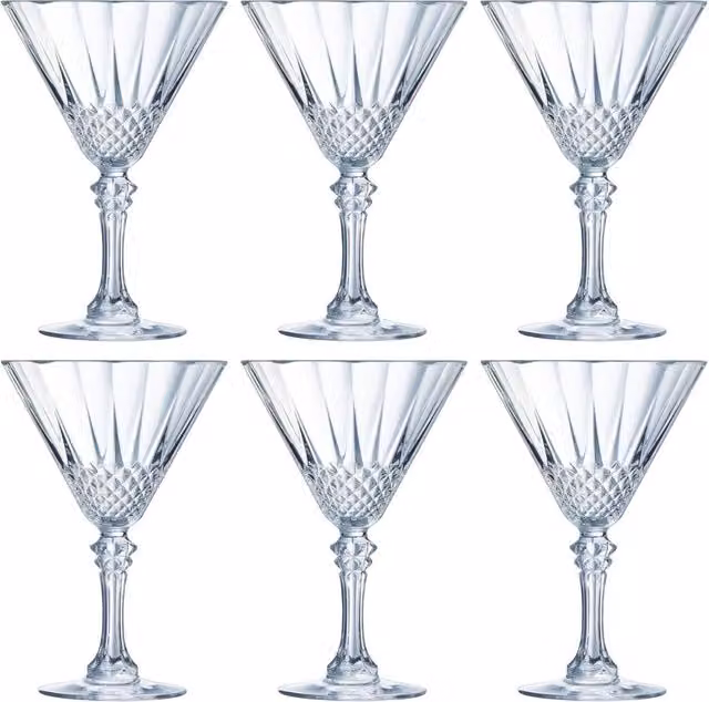 Juego de 6 copas de cóctel West Loop de Arcoroc en vidrio transparente de 270 ml
