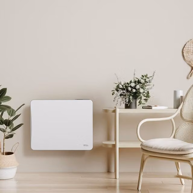 Radiador eléctrico de inercia Warm Tech de 1000W con cerámica en color blanco