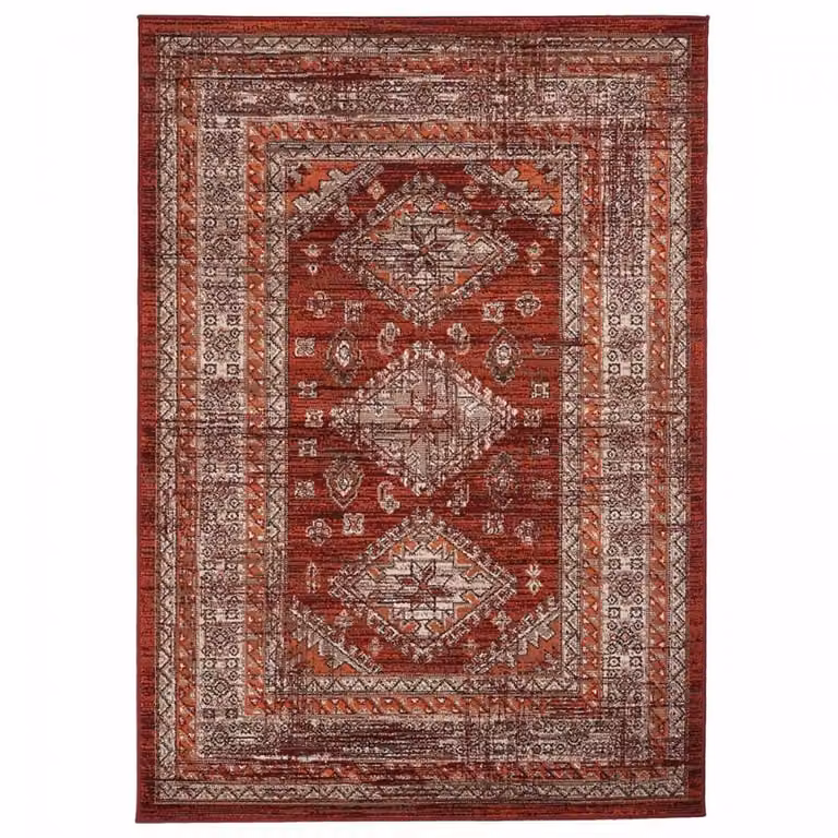 Alfombra oriental Un Amour De Tapis para pasillo o entrada, roja y naranja, An/P: 80 x 150 cm