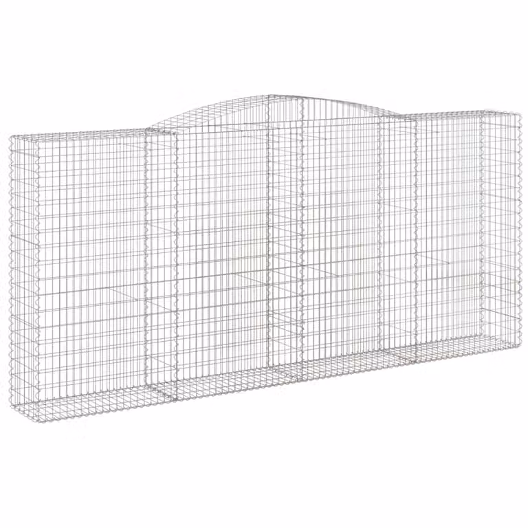 Cesta gaviones Syfax en forma de arco de hierro galvanizado color gris, An/P/Al: 400 x 50 x 180/200 cm
