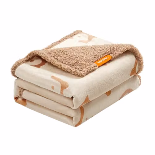 Manta impermeable para perros y gatos Feandrea, reversible de vellón y franela, lavable, beige, An x P: 203 x 152 cm