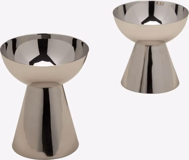 Set de 2 candelabros Silentinan de Sklum en acero inoxidable color plata para mesa
