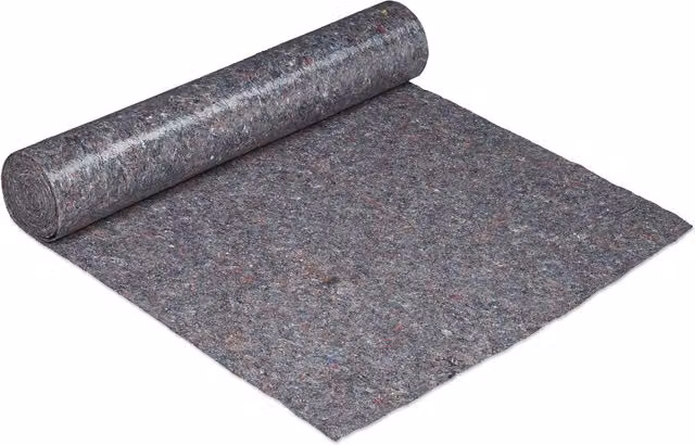 Pack de 2 rollos de fieltro protector de Relaxdays para pintura y mudanzas, color gris, antideslizante e impermeable, 270 g/m², An/P: 1 x 25 m por rollo