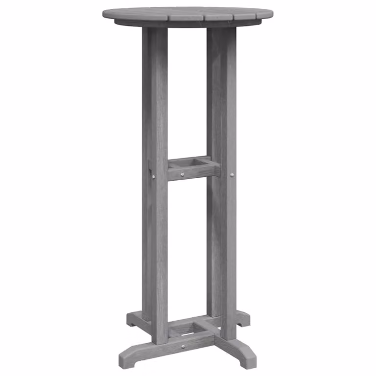 Mesa de bar redonda vidaXL en polietileno gris mate para jardín o terraza, An/P/Al: 55 x 55 x 107 cm
