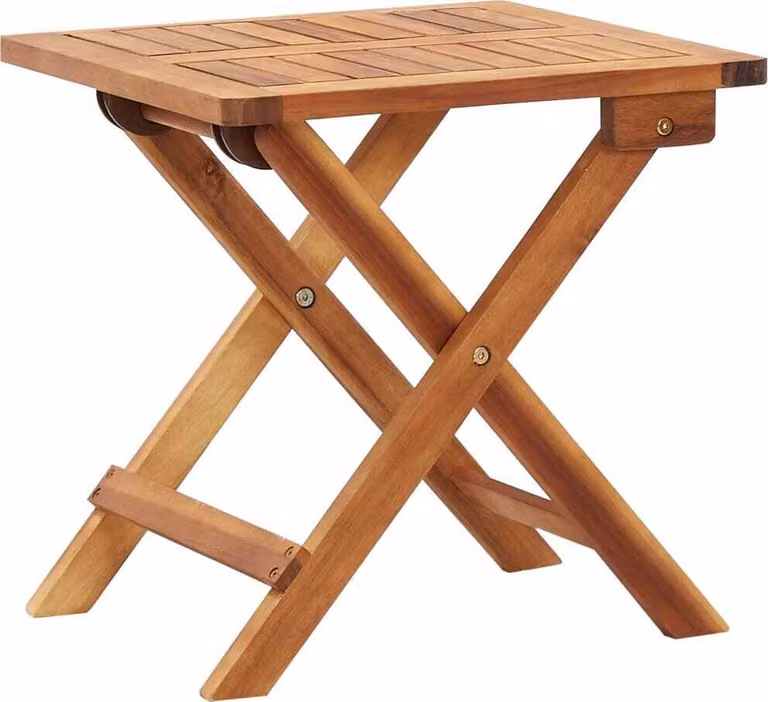 Mesa de centro plegable Syfax de madera de acacia marrón para jardín An/P/Al: 40 x 40 x 40 cm