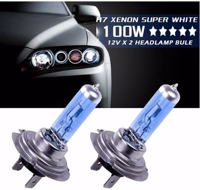 Bombillas halógenas H7 ODIPIE de 12 V y 100 W con luz blanca fría de 6000 K y acabado transparente