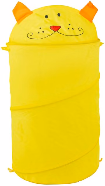 Cesta de juguetes plegable Mediawave Store con estructura metálica y motivo de animales, color amarillo, An/P: 80 x 40 cm