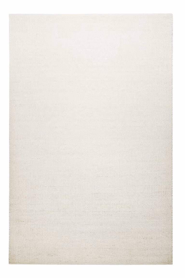 Alfombra kilim moderna Green Loop tejida a mano en algodón y yute, color beige y blanco, An/P: 130 x 190 cm