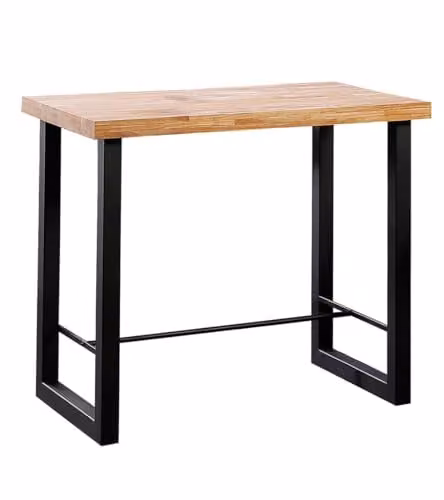 Mesa alta industrial Home Heavenly Darek de madera y metal en roble y negro, An/P/Al: 120 x 70 x 100 cm