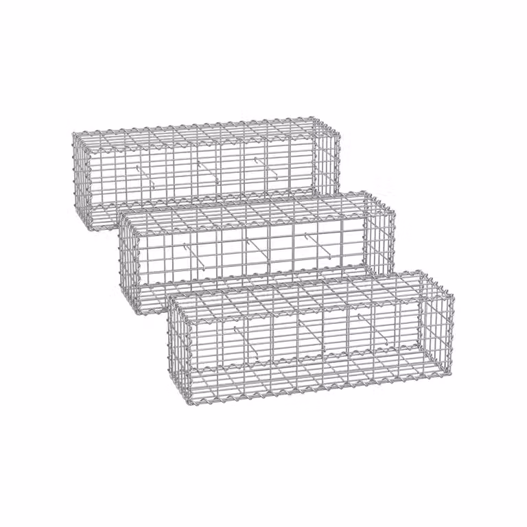 Juego de 3 Gaviones de Piedra Songmics de Metal en Color Plata, An/P/Al: 100 x 30 x 30 cm