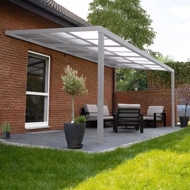 Techo de terraza Home Deluxe SOLIS DELUXE de aluminio blanco An/P/Al: 290 x 295 x 272 cm