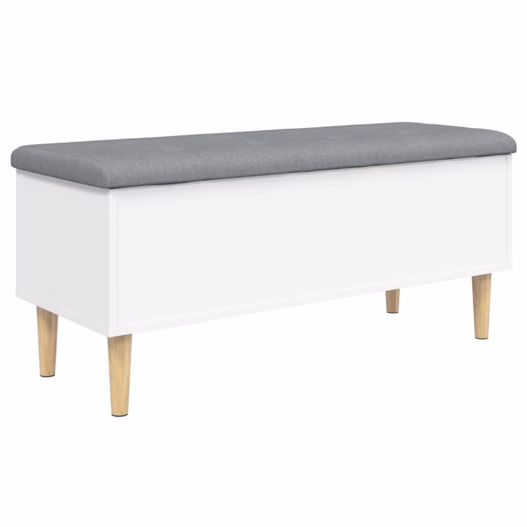 Banco con almacenaje vidaXL en madera de ingeniería blanco An/P/Al: 110 x 42 x 46 cm