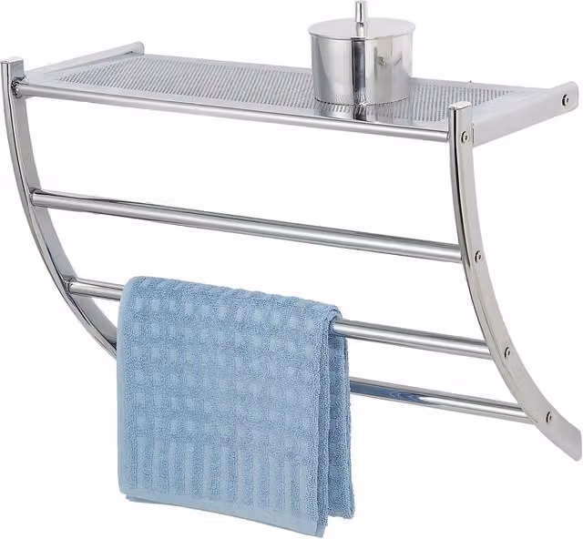 Estante para baño Wenko de metal color plata An/P/Al: 56 x 21,5 x 46 cm