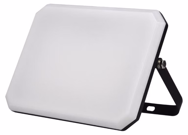 Proyector LED ALCAPOWER de 50W con 5000 lúmenes y luz blanca fría 4000K, color negro, con cubierta opaca y protección IP65, An/P/Al: 17,5 x 12,5 x 2,75 cm