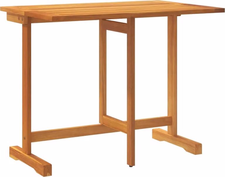 Mesa de balcón plegable Syfax de madera de acacia tratada y aceitada en color marrón, An/P/Al: 90 x 60 x 72 cm
