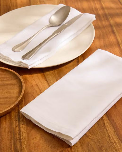 Set de 2 servilletas de lino blancas de El Corte Inglés
