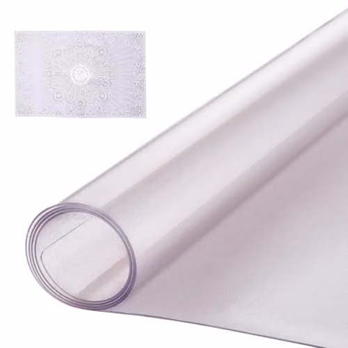 Mantel rectangular transparente VEVOR de PVC esmerilado, impermeable y fácil de limpiar, An/P: 106,7 x 152,4 cm