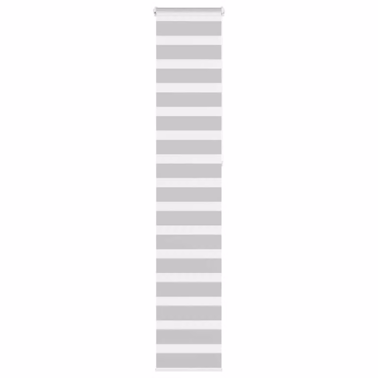 Estor cebra de día y noche vidaXL en gris claro, tejido de poliéster con diseño de rayas, An: 40 cm, Al: 230 cm