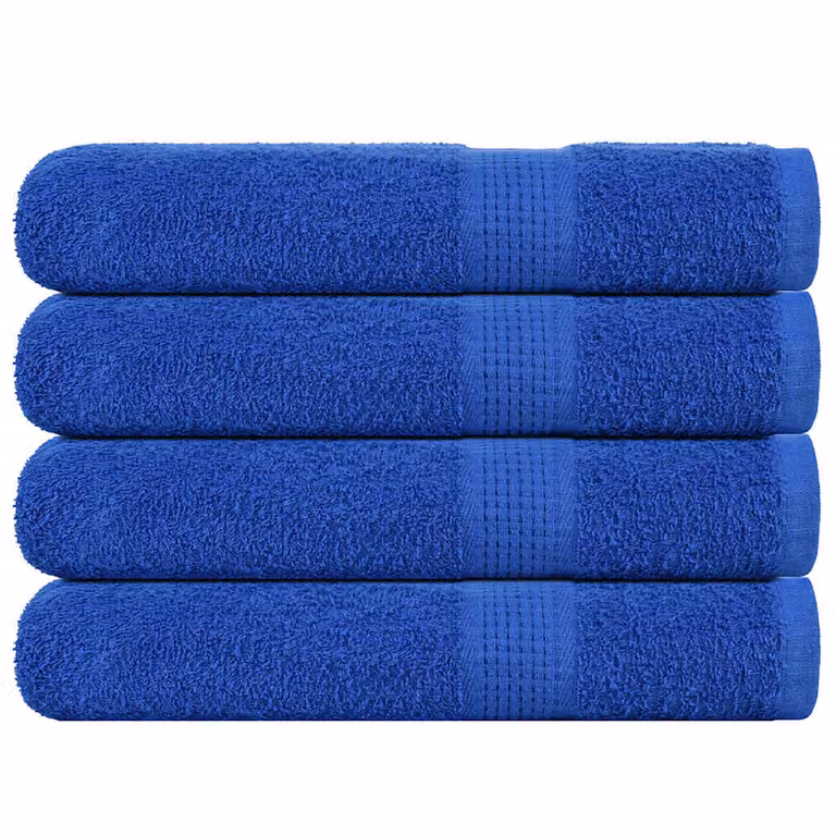 Set de 4 toallas de algodón FROGN vidaXL en azul, 100 x 200 cm, 360 g/m²