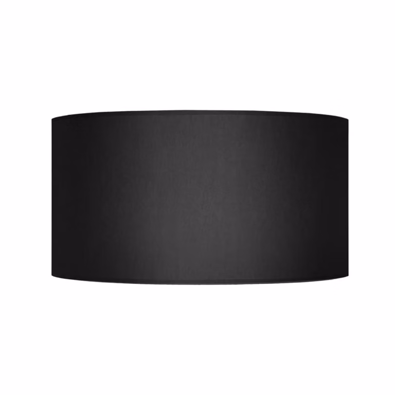 Pantalla de lámpara cilíndrica TOSEL en tela negra, Diámetro: 40 cm, Altura: 22 cm