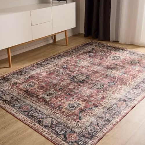 Alfombra Benuta Basic George Multicolor de Estilo Vintage y Abstracto, Lavable y Antideslizante, An/P: 160 x 230 cm
