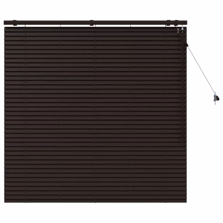 Persiana veneciana de madera vidaXL en marrón oscuro, An/Al: 125 x 130 cm