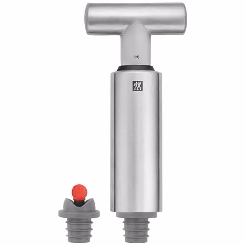 Vaciador de aire para vino Zwilling Sommelier en acero inoxidable color plata y estanco