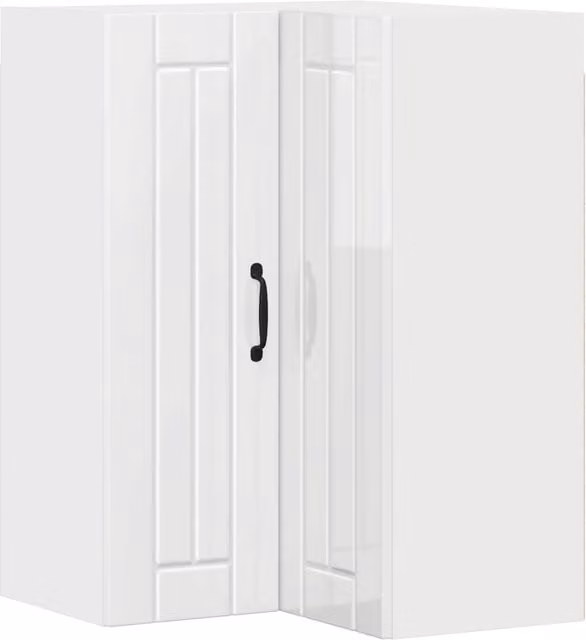 Armario de cocina moderno Helloshop26 en blanco brillante de madera MDF An/P/Al: 57 x 57 x 80 cm