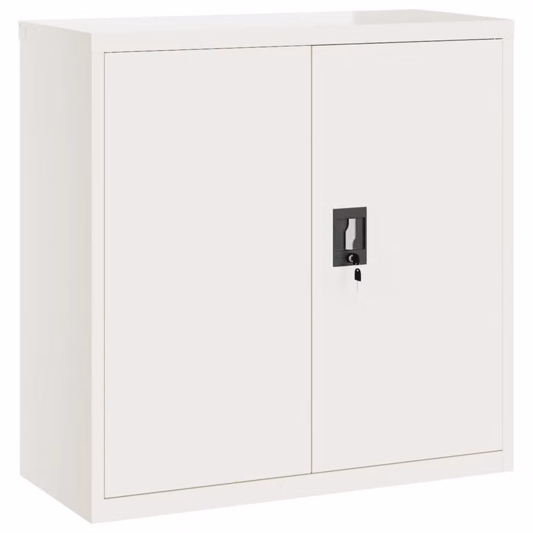 Armario archivador de acero vidaXL en color blanco con estantes ajustables y cerradura An/P/Al: 90 x 40 x 90 cm