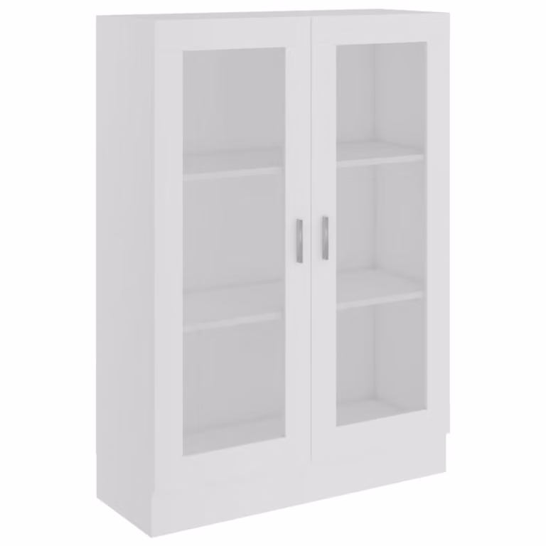 Vitrina Maison Chic de madera y cristal en color blanco con puertas de vidrio, An/P/Al: 82,5 x 30,5 x 115 cm