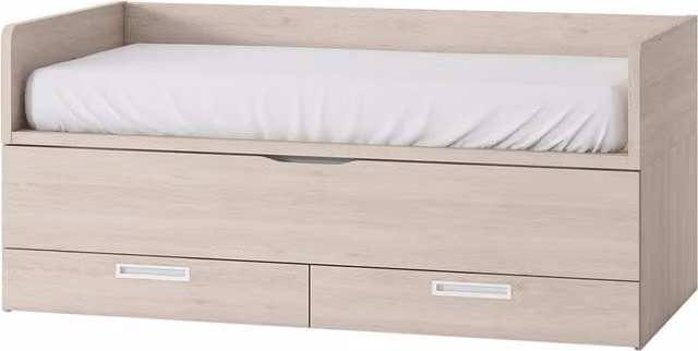 Cama nido Mio de El Corte Inglés con 2 cajones y costados altos en color beige