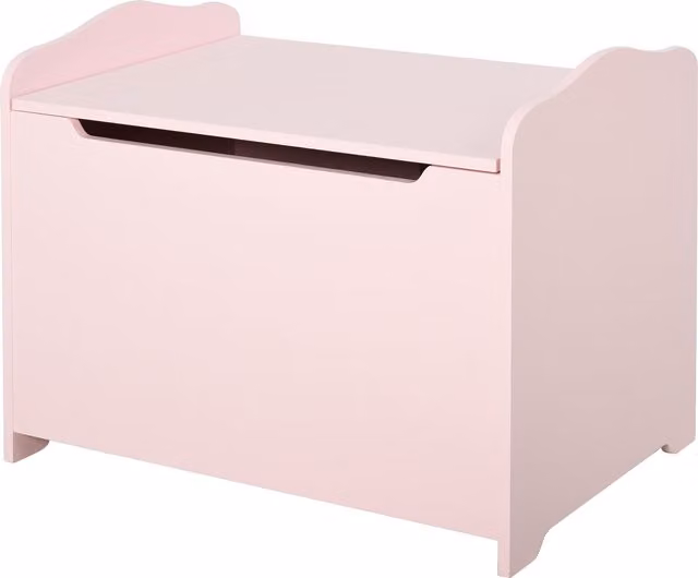 Baúl de madera HOMCOM para juguetes y ropa en color rosa, An/P/Al: 60 x 40 x 48 cm