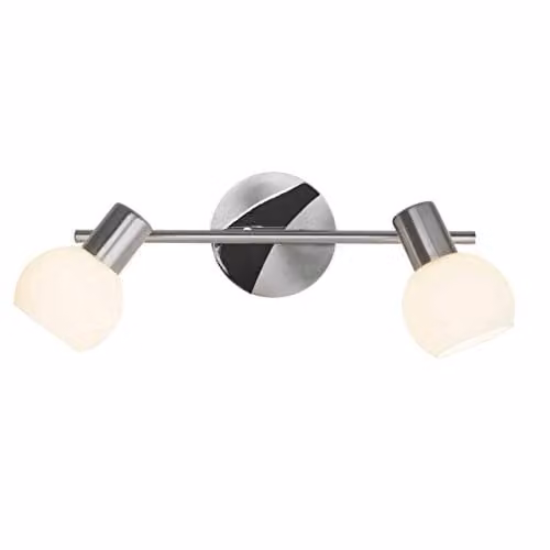 Lámpara de techo Brilliant Tiara en blanco y plateado con 2 focos orientables E14