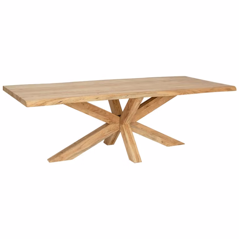 Mesa de comedor Wanderlust deco de madera de acacia color marrón con acabado live edge, An/P/Al: 240 x 100 x 77 cm